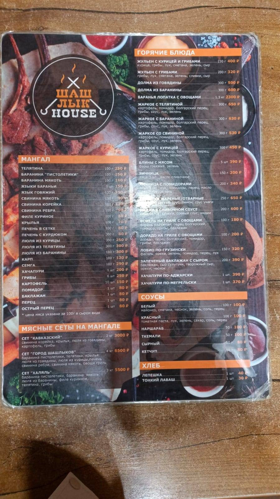 Шашлык House меню