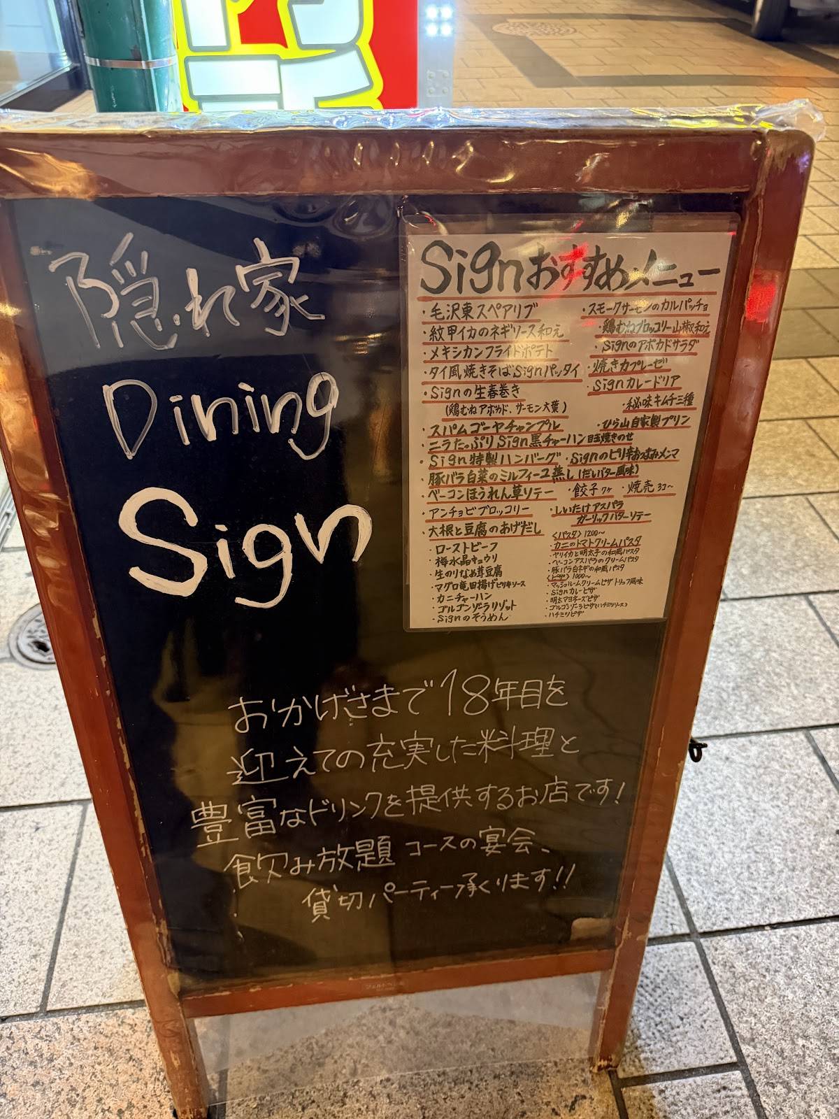 Sign меню