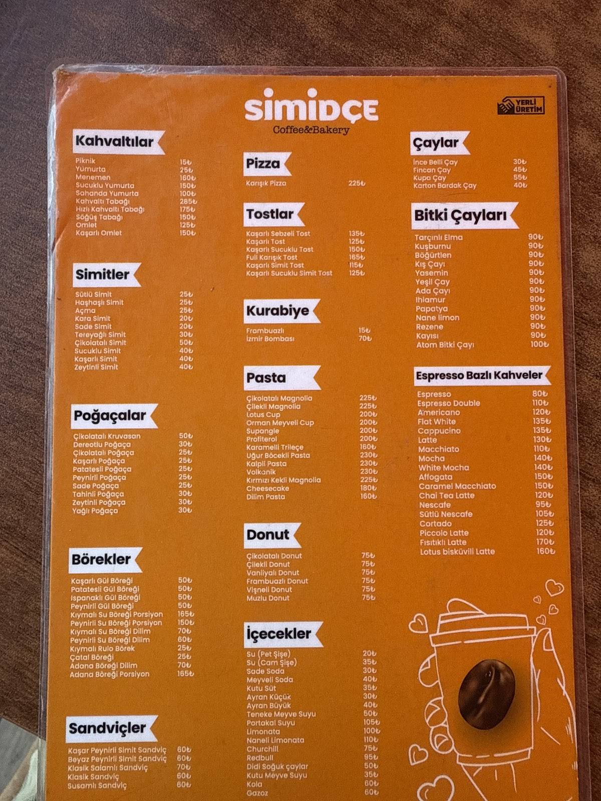 Simidçe меню