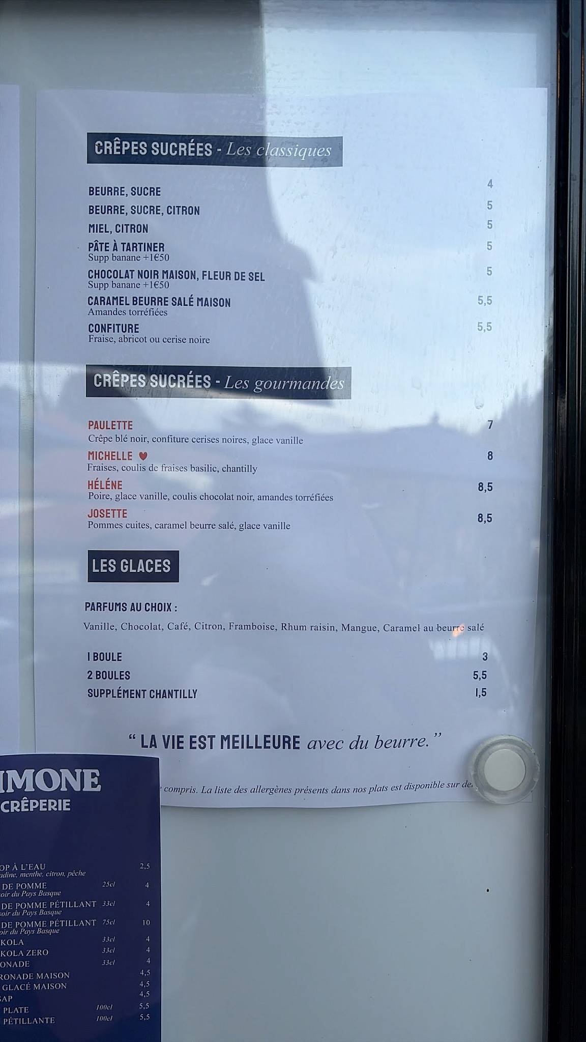 Simone Crêperie меню