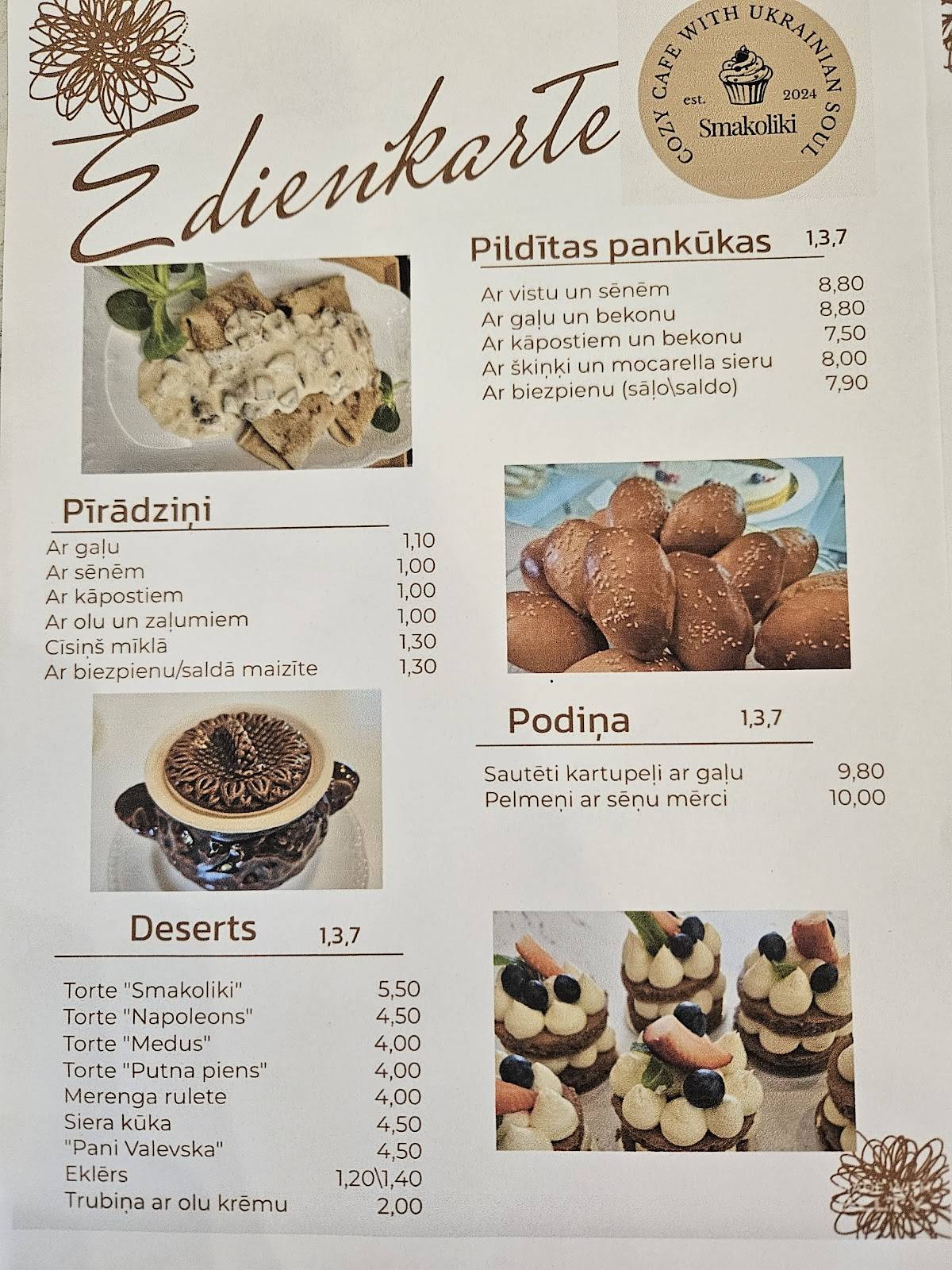 Smakoliki меню
