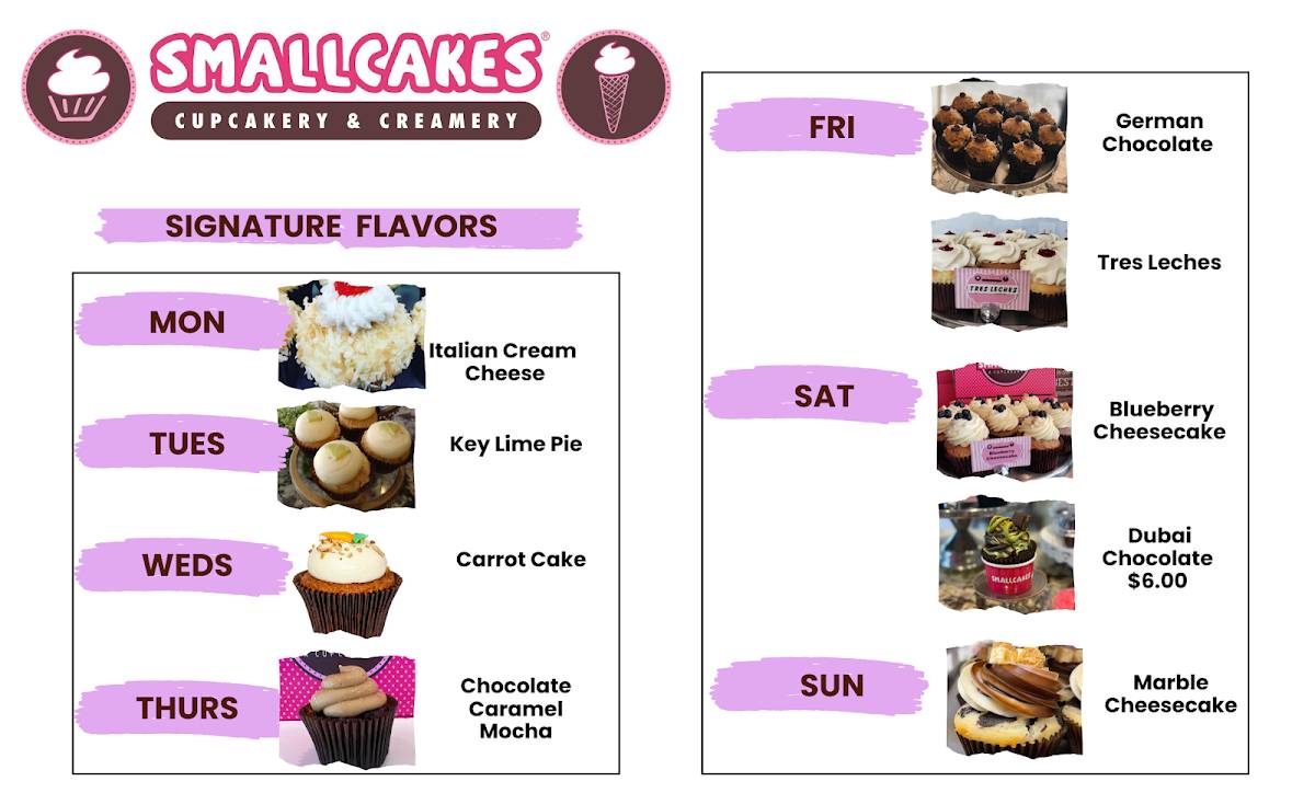 Smallcakes меню