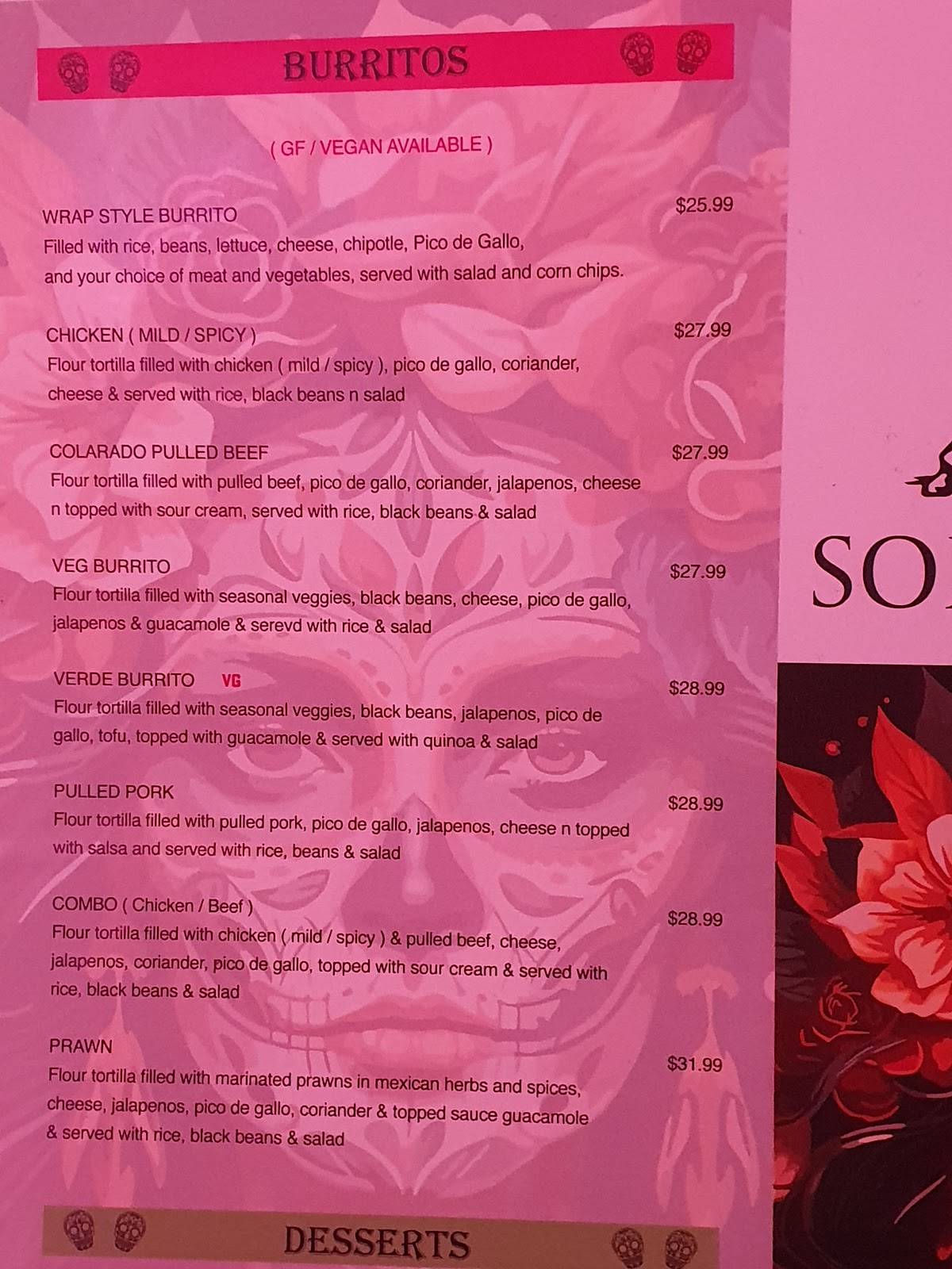 Sol Agave меню