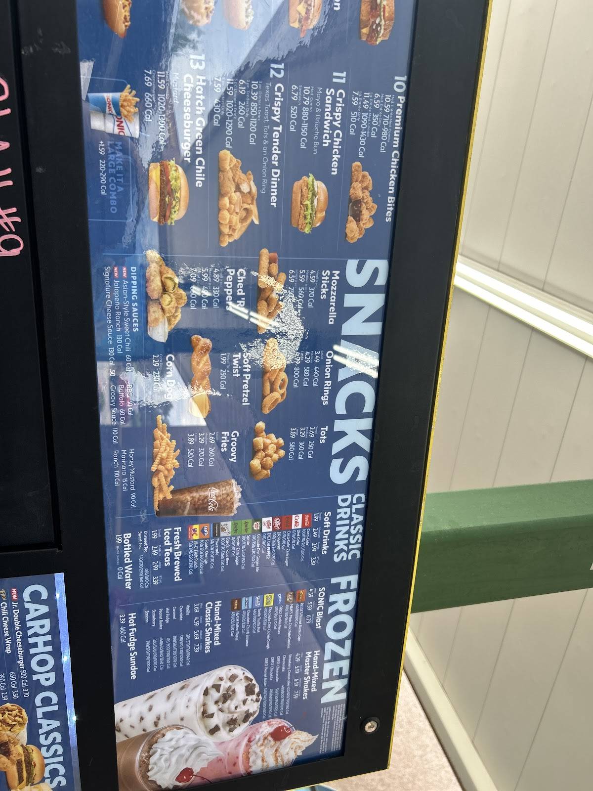Sonic Drive-In меню