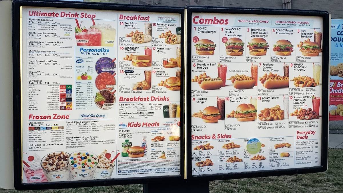 Sonic Drive-In меню