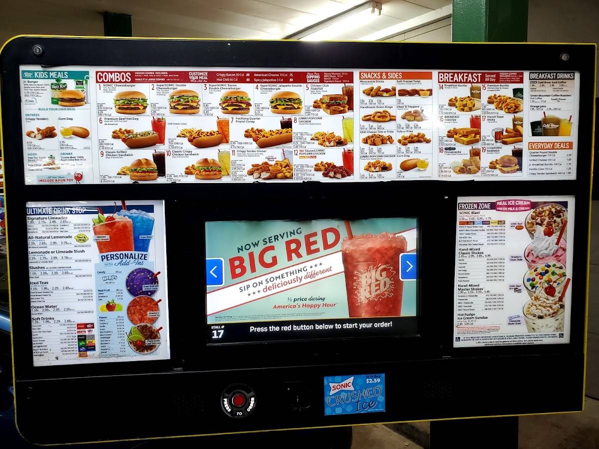 Sonic Drive-In меню