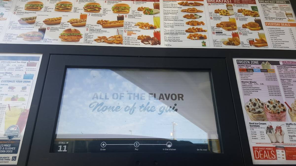 Sonic Drive-In меню