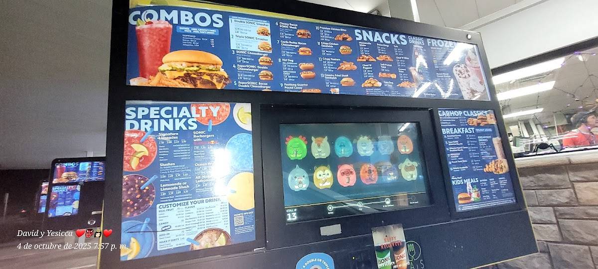 Sonic Drive-In меню