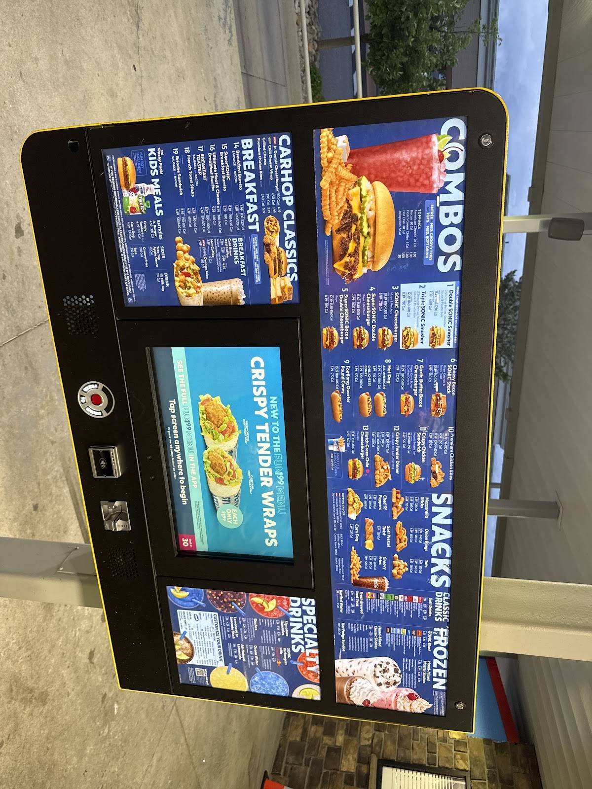 Sonic Drive-In меню