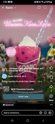 Sonic Drive-In меню