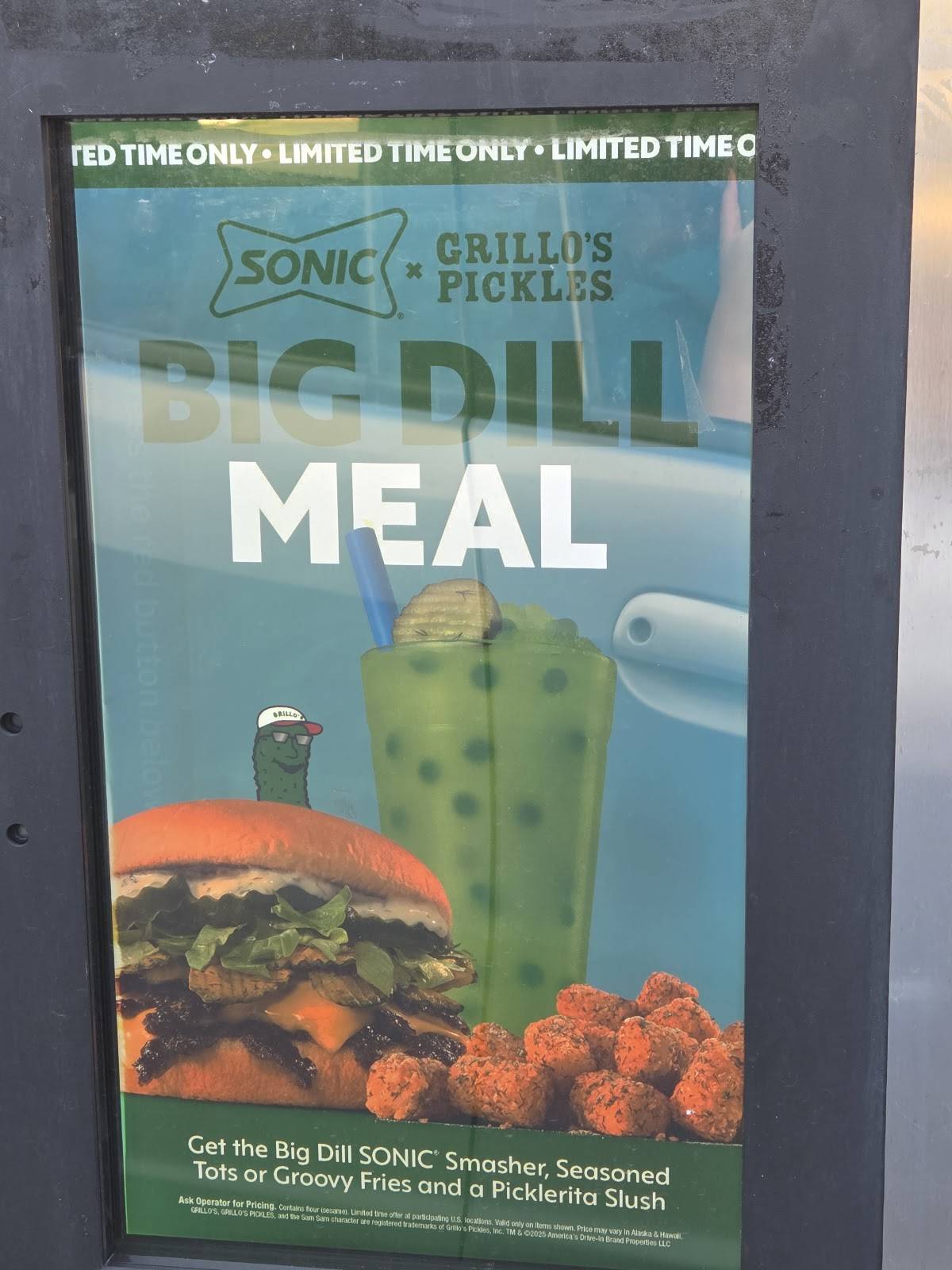 Sonic Drive-In меню