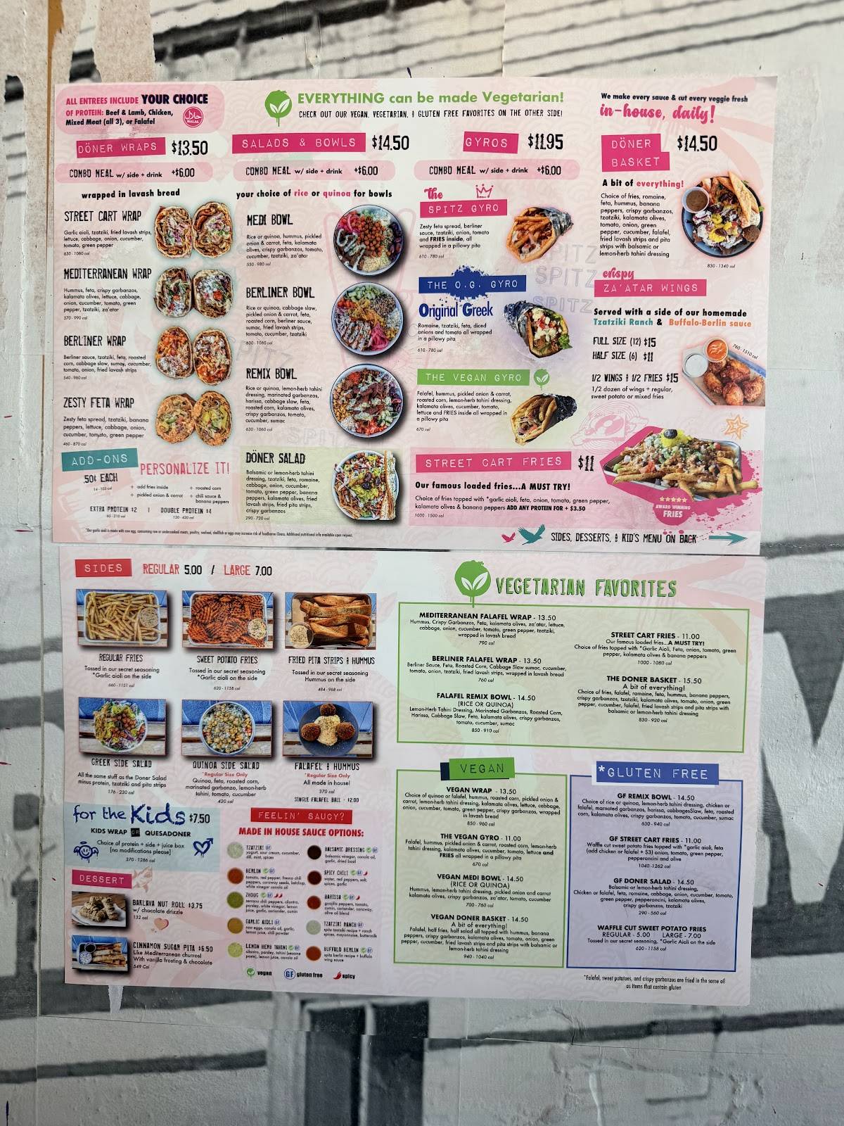 Spitz Mediterranean Street Food меню
