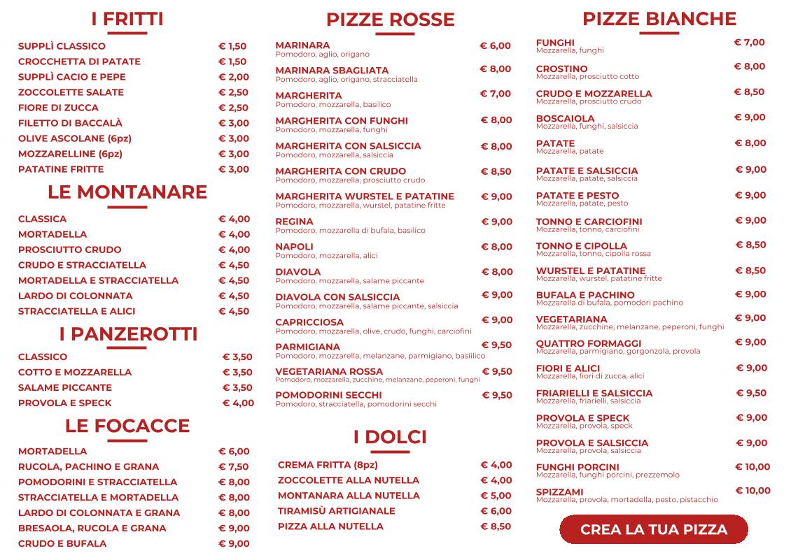 Spizzami Mercato Grottaperfetta меню
