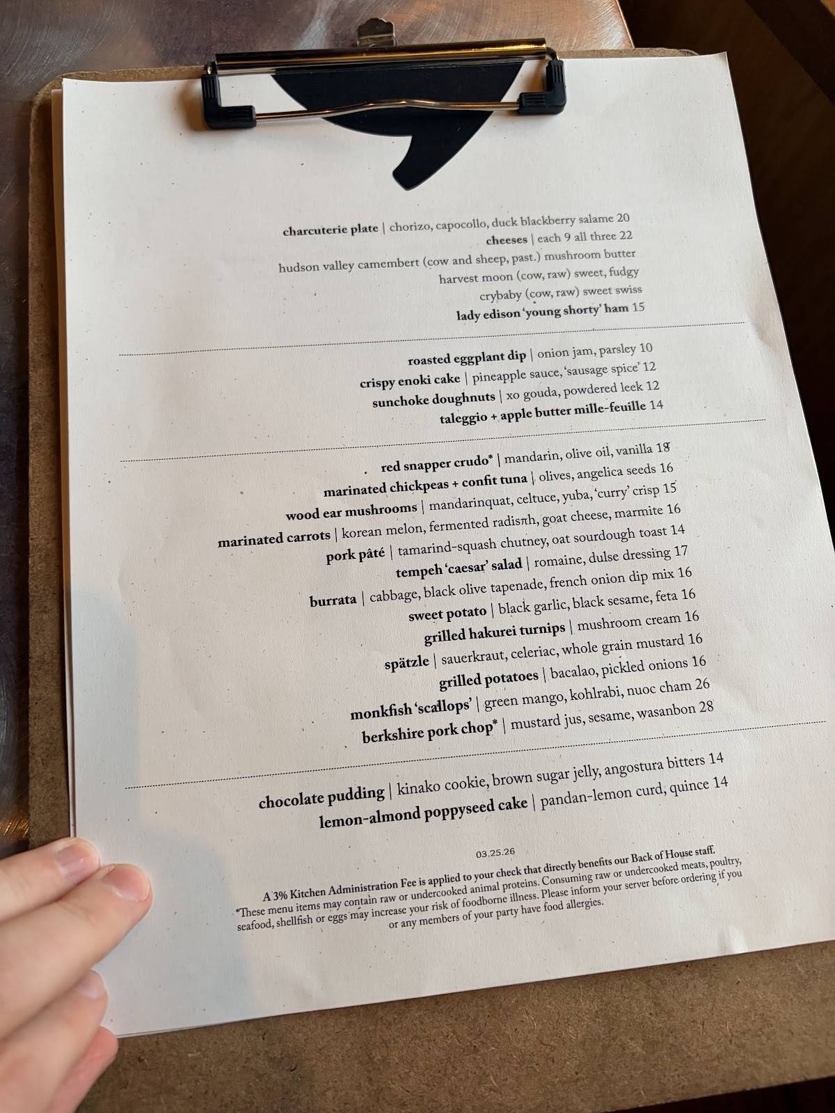 Spoke Wine Bar меню