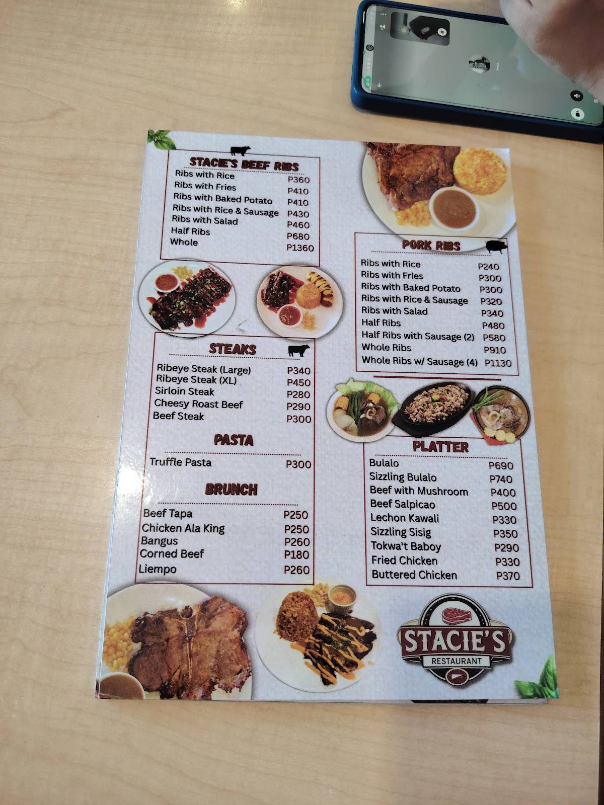 Stacie's Restaurant меню