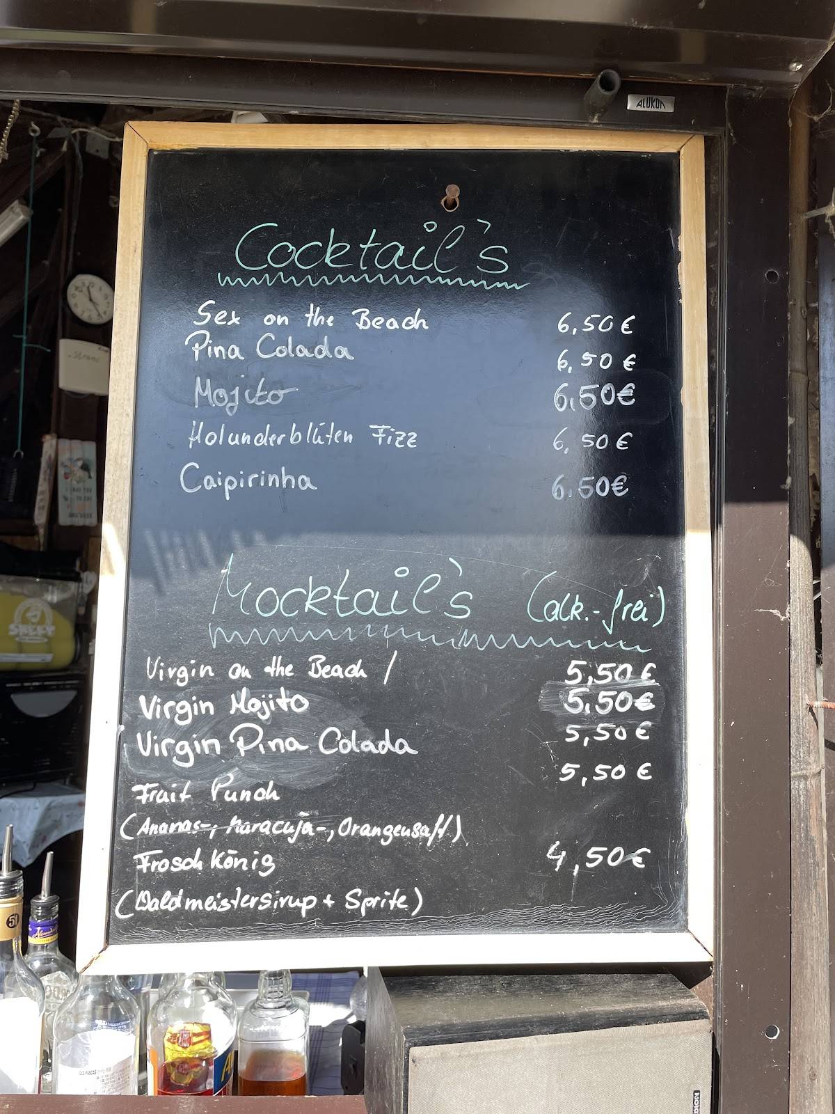 Strandbar Templin меню