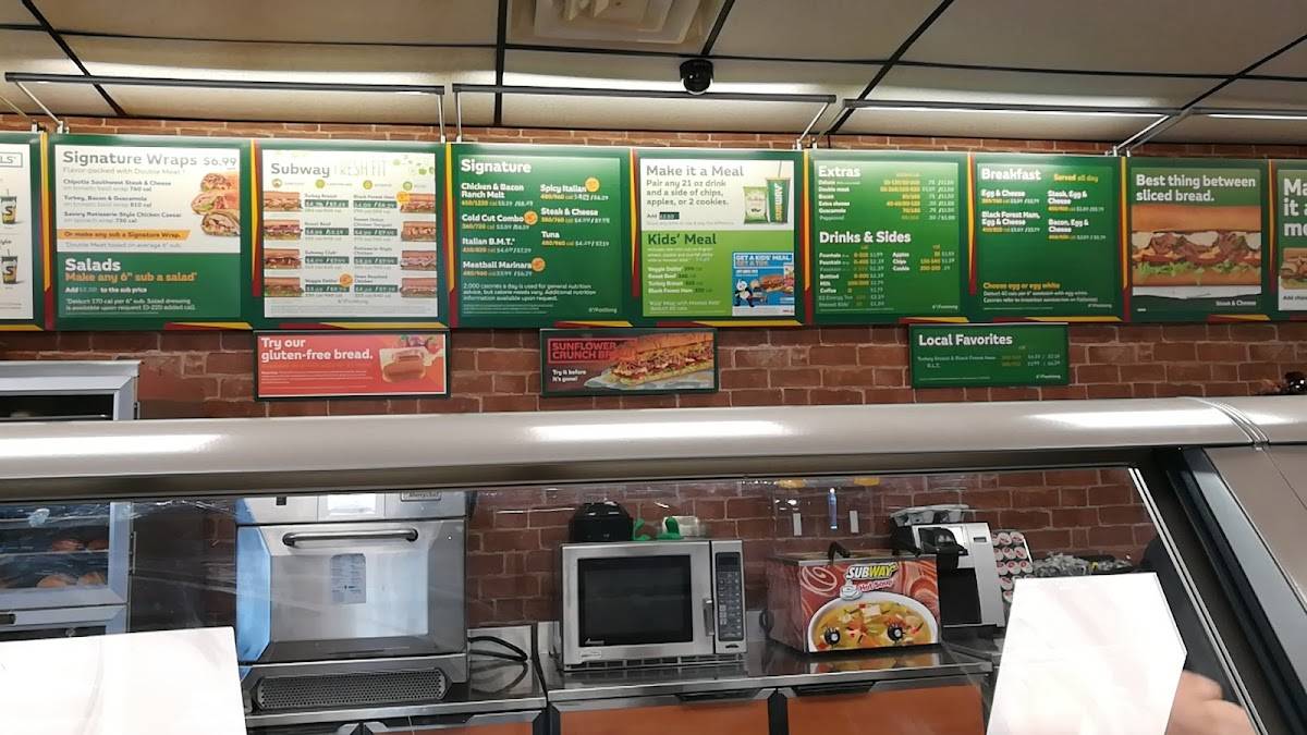 Subway меню