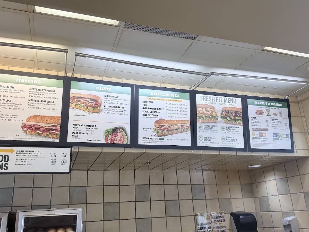 Subway меню
