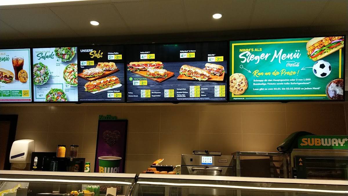 Subway меню