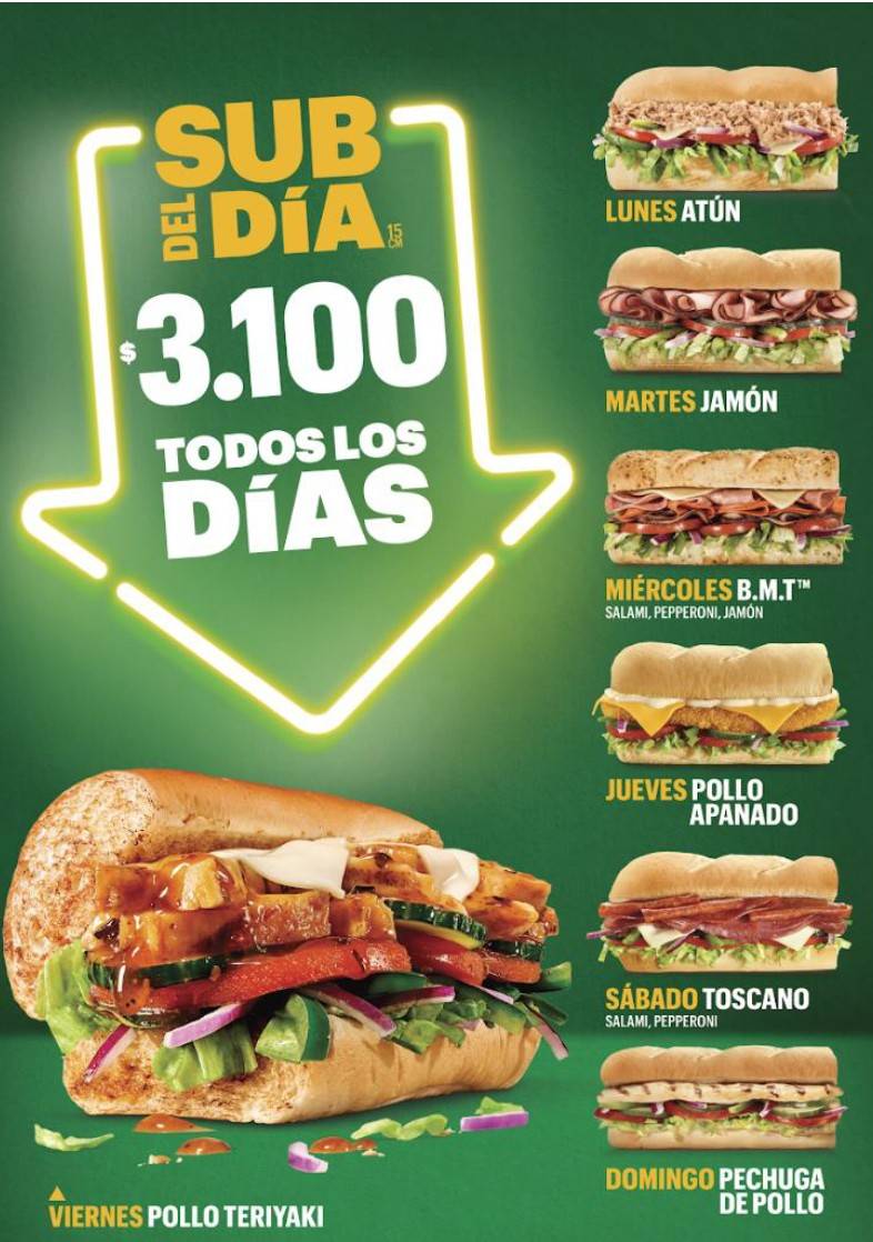 Subway Kennedy - Rancagua меню