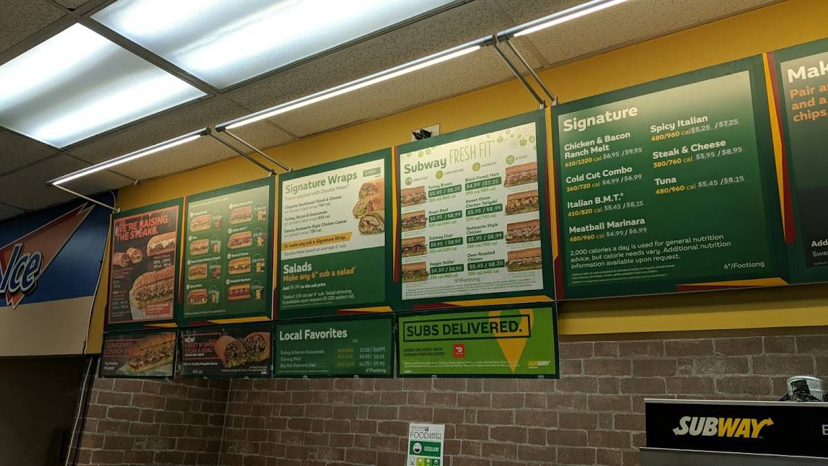 Subway меню