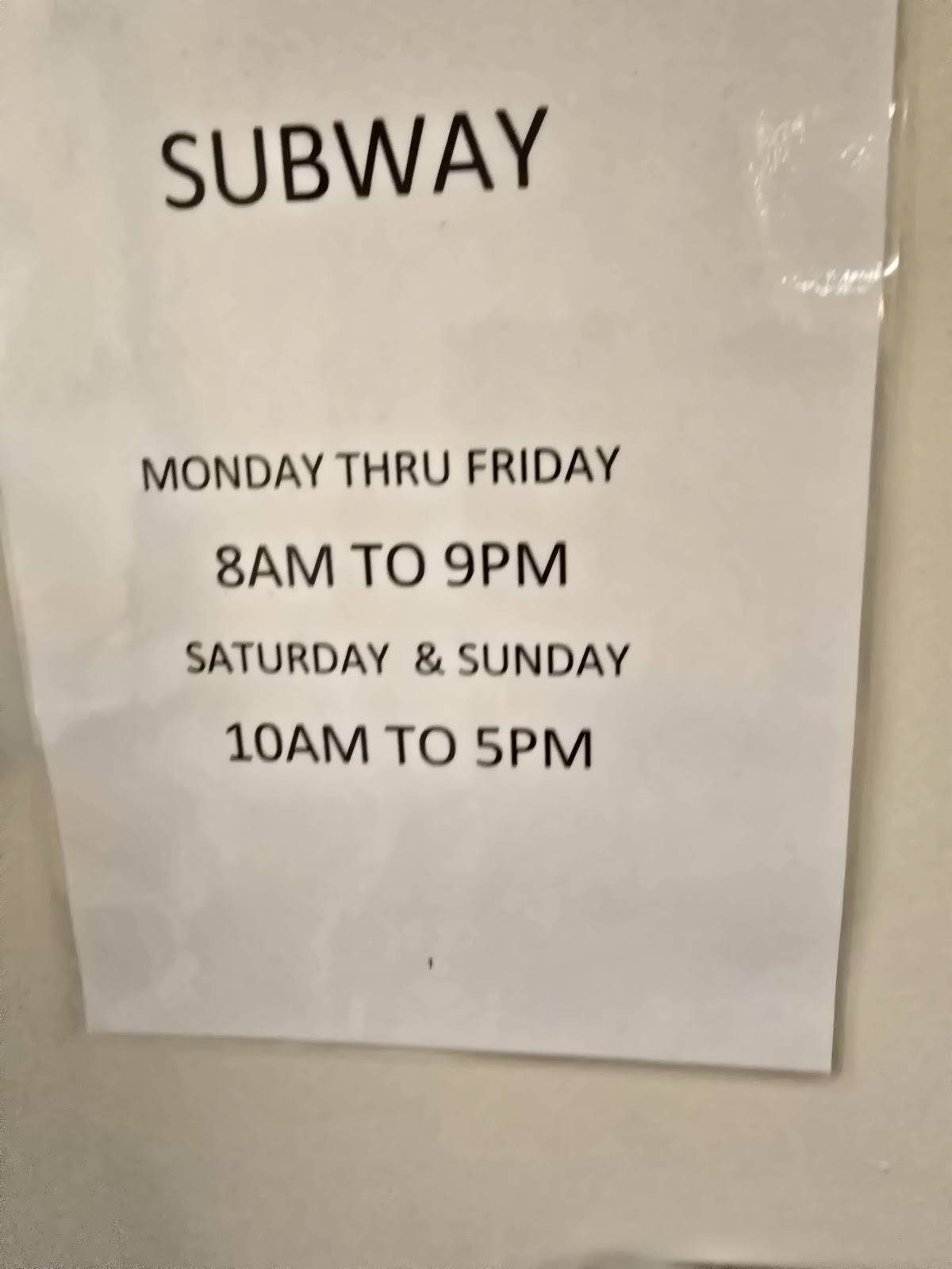 Subway меню