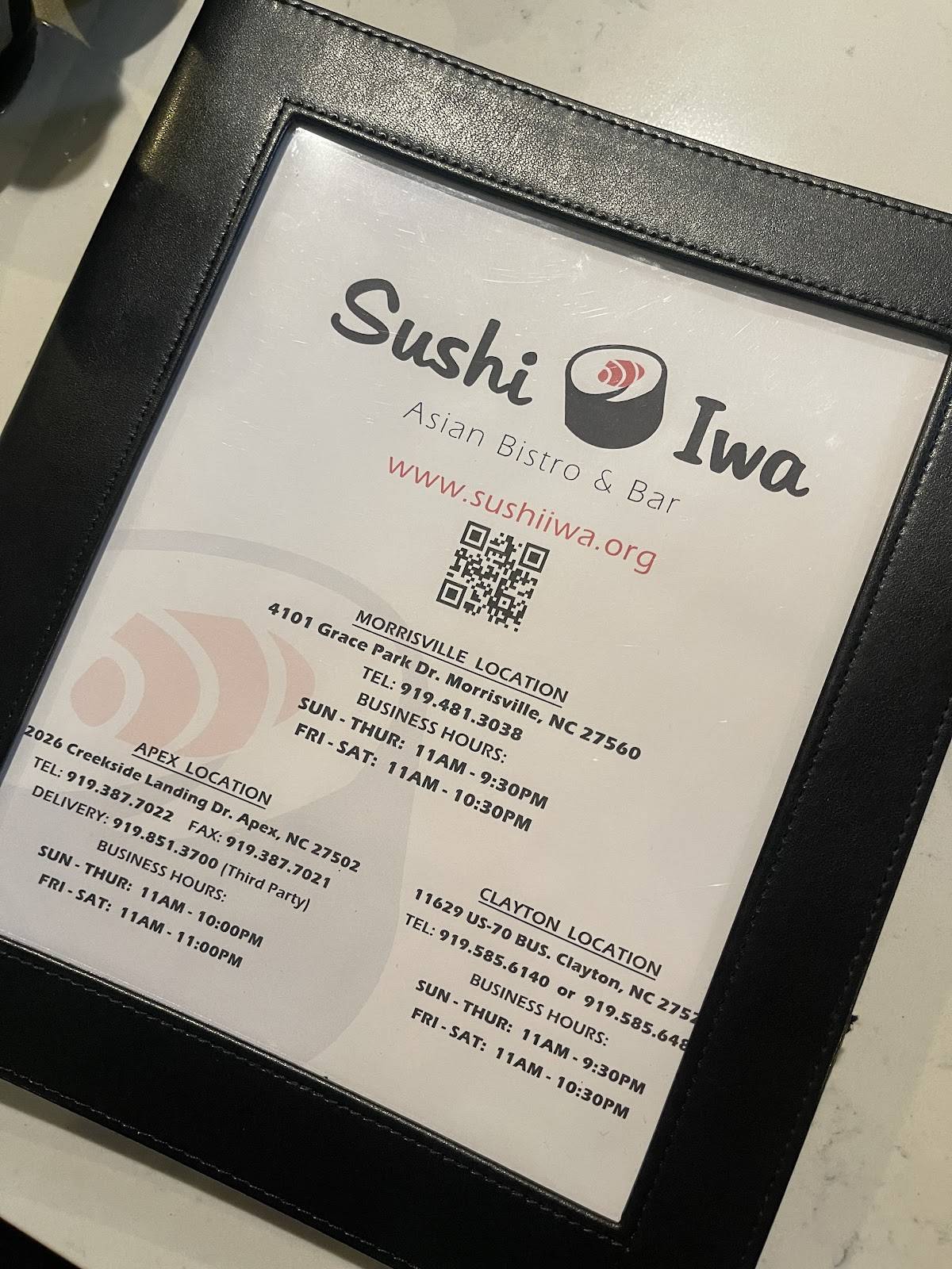 Sushi Iwa Morrisville меню