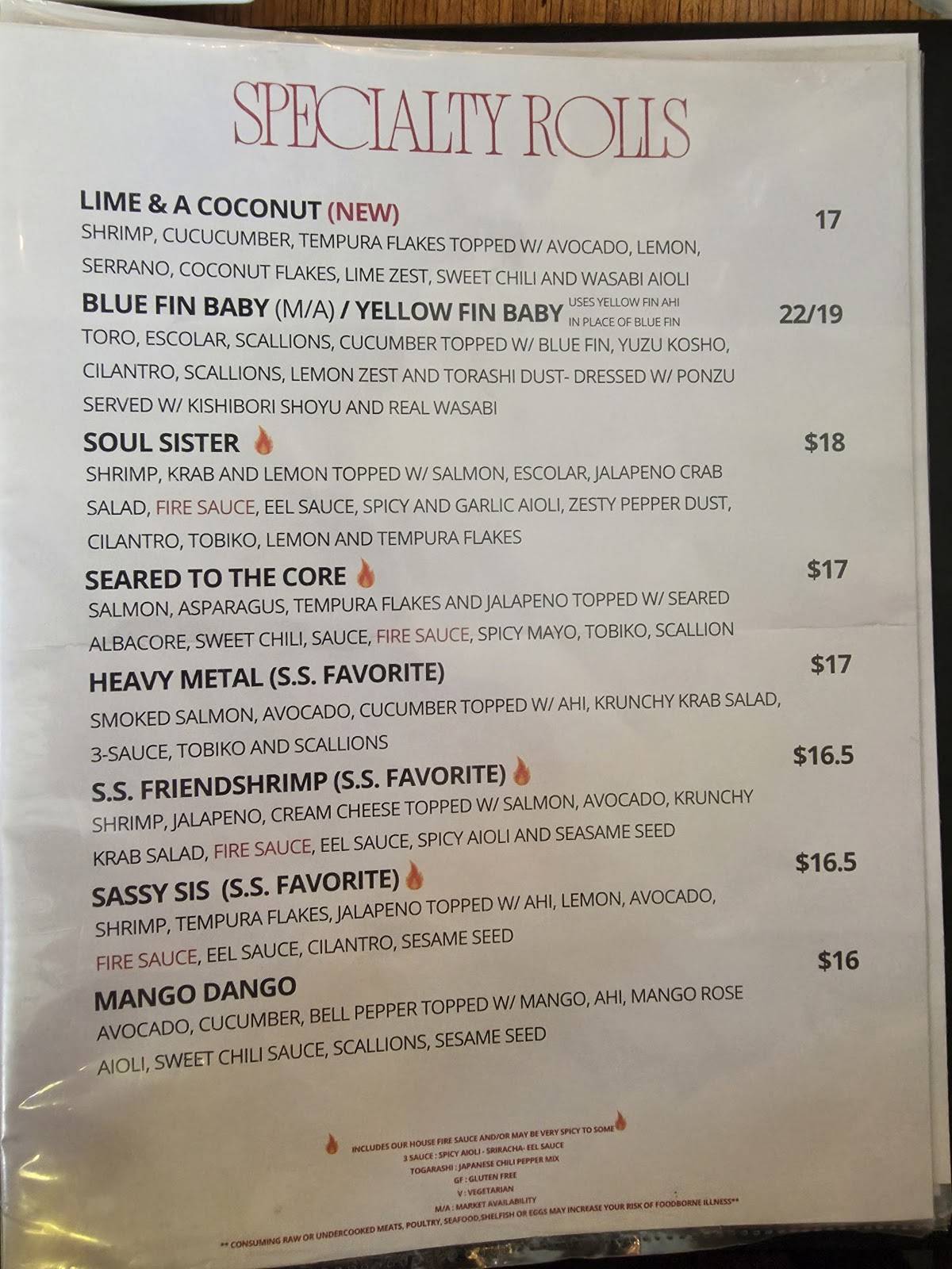 Sushi Shack меню
