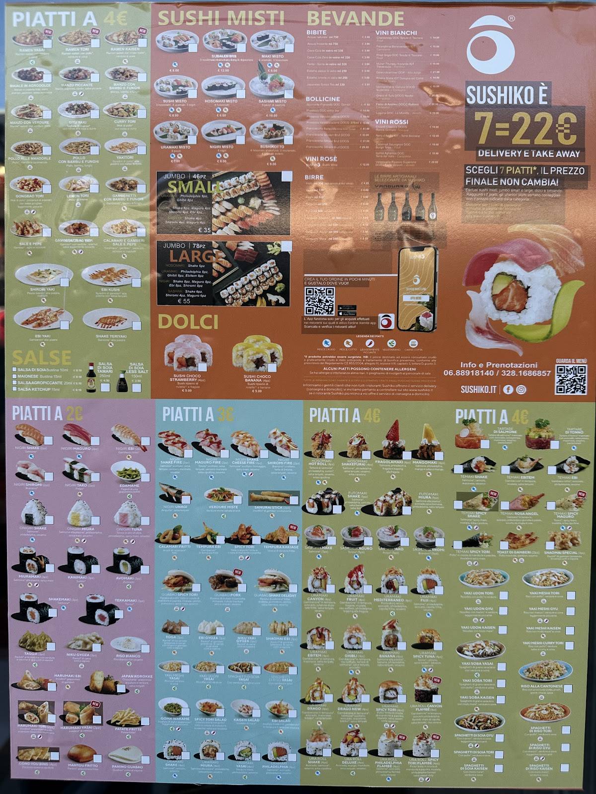Sushiko Roma- Centro commerciale Castel Romano меню