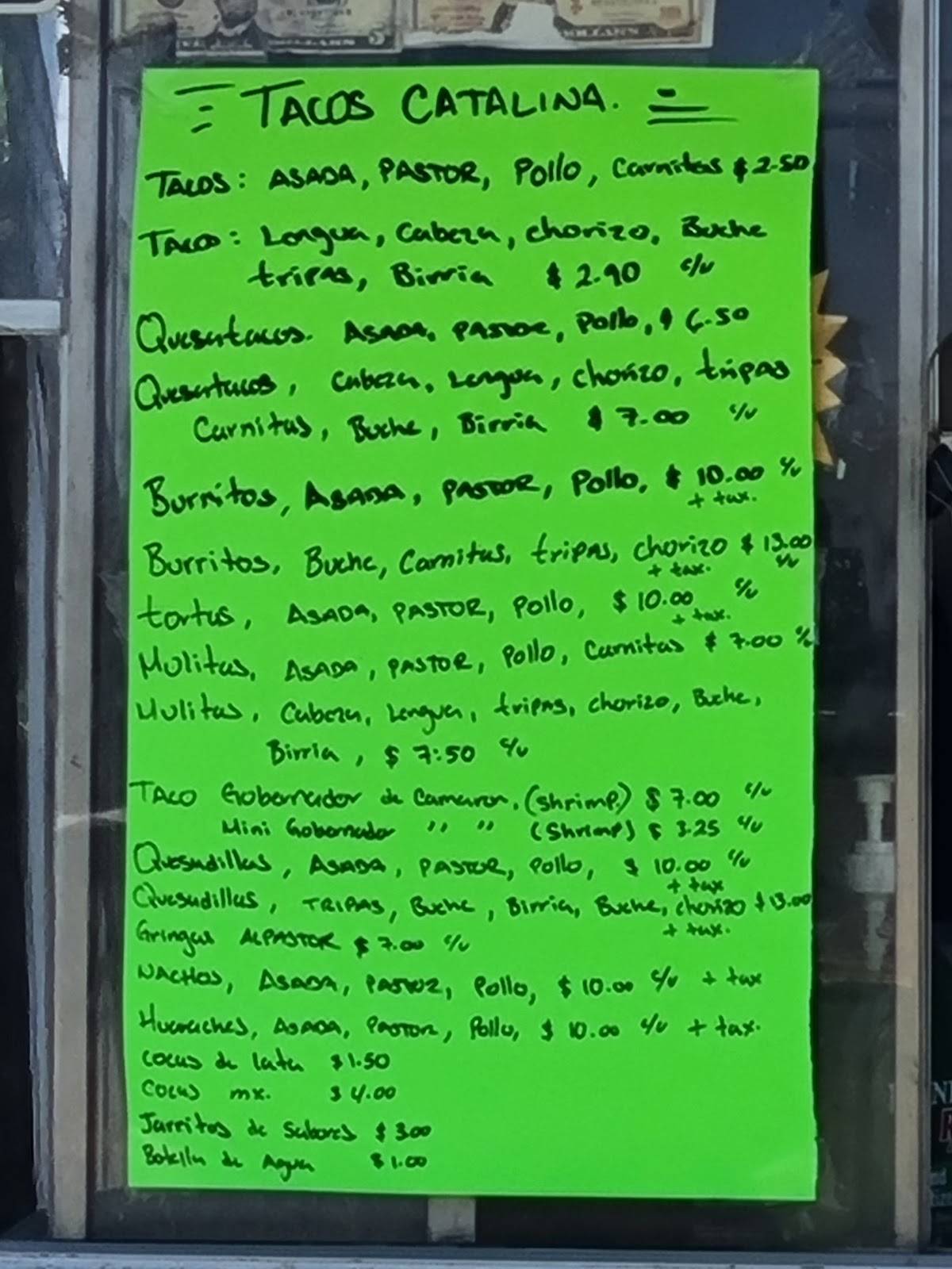 TACOS CATALINA меню