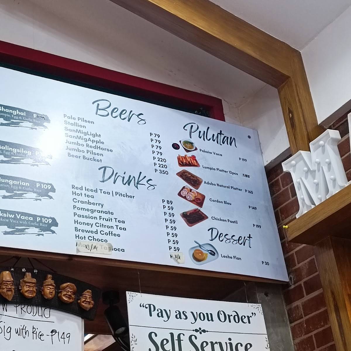 TAPSI BOOZE RESTOBAR меню