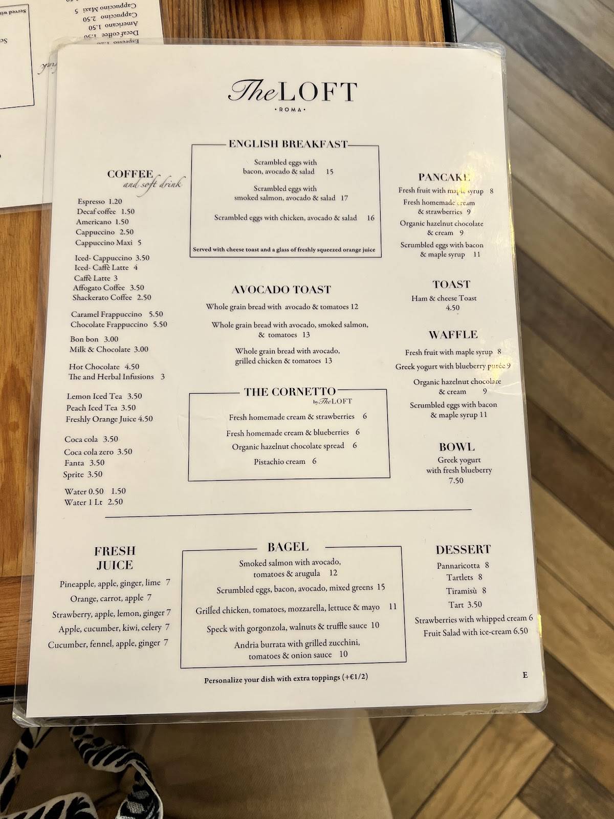 THE LOFT Colazione, Brunch & Pizza Dinner vicino San Pietro меню