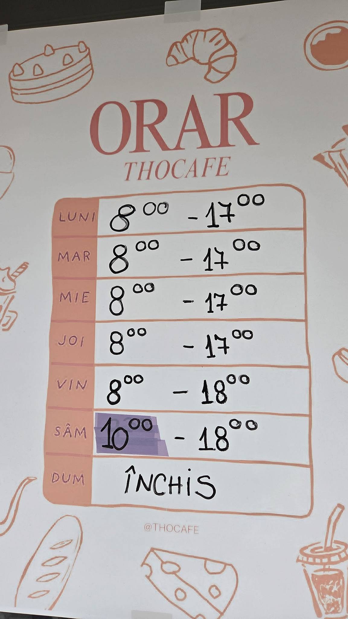 THOCAfe меню