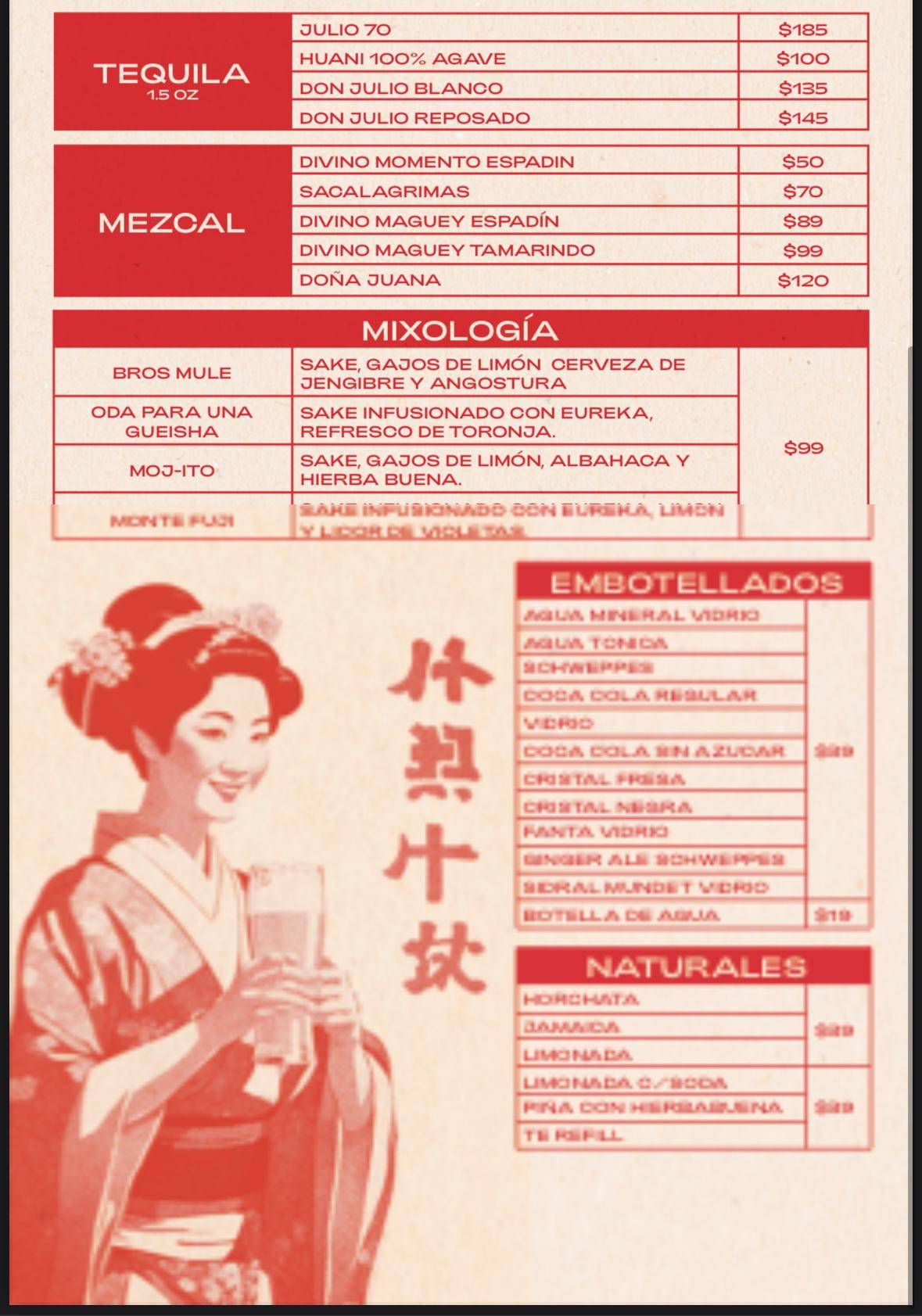 Taberna Japonesa меню