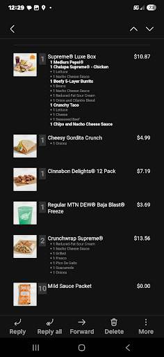 Taco Bell меню