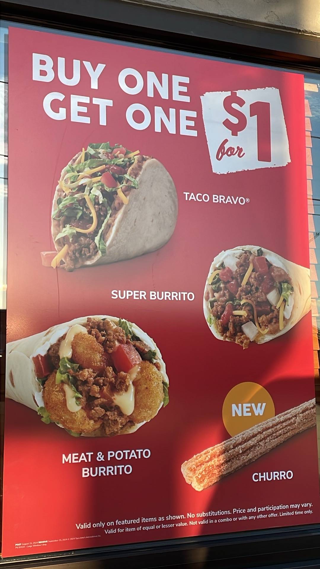 Taco John's меню