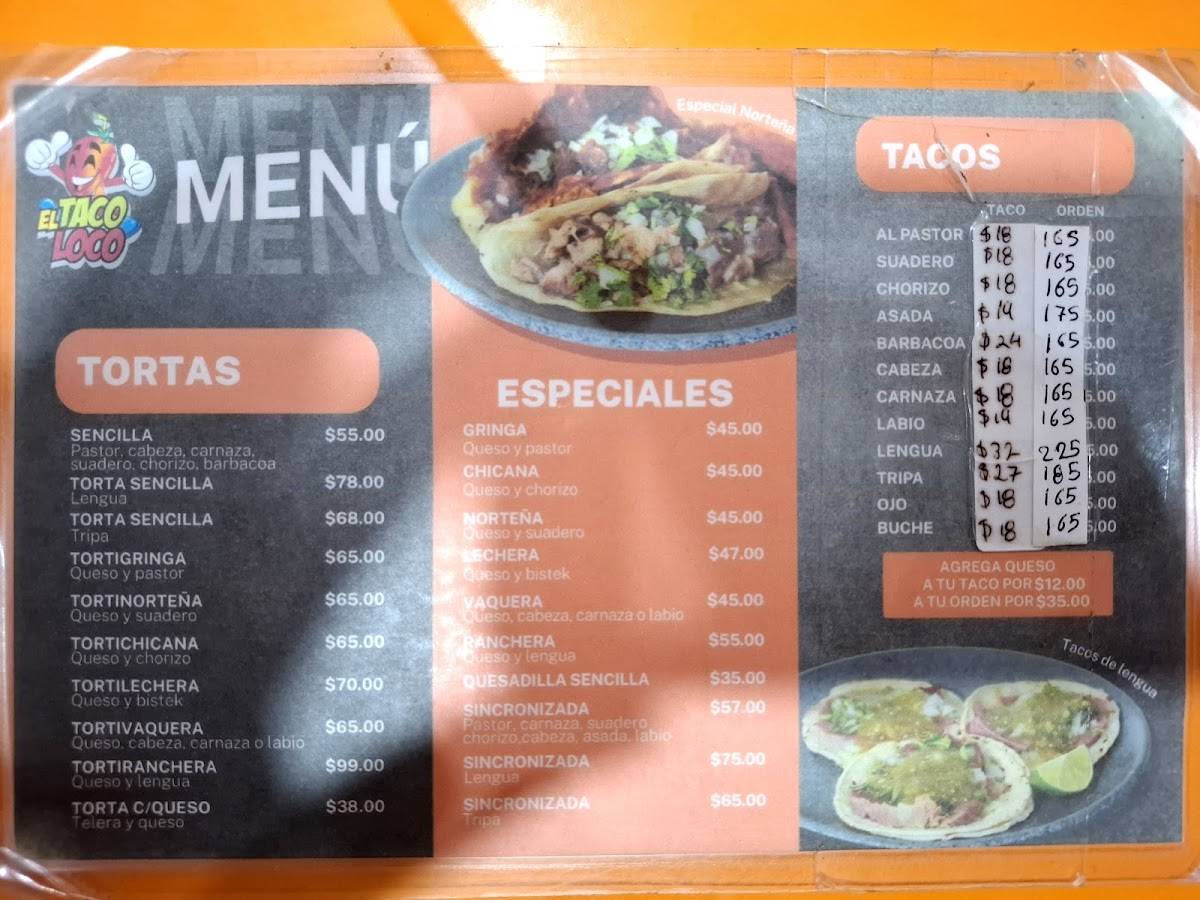 Taco Loco меню
