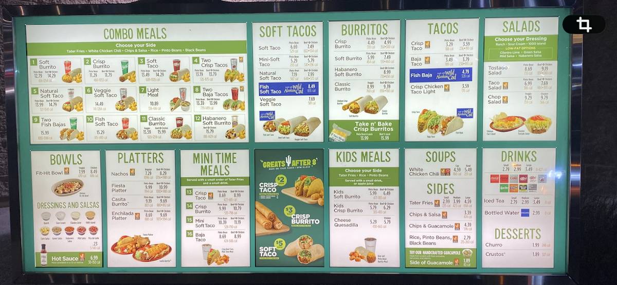 Taco Time меню