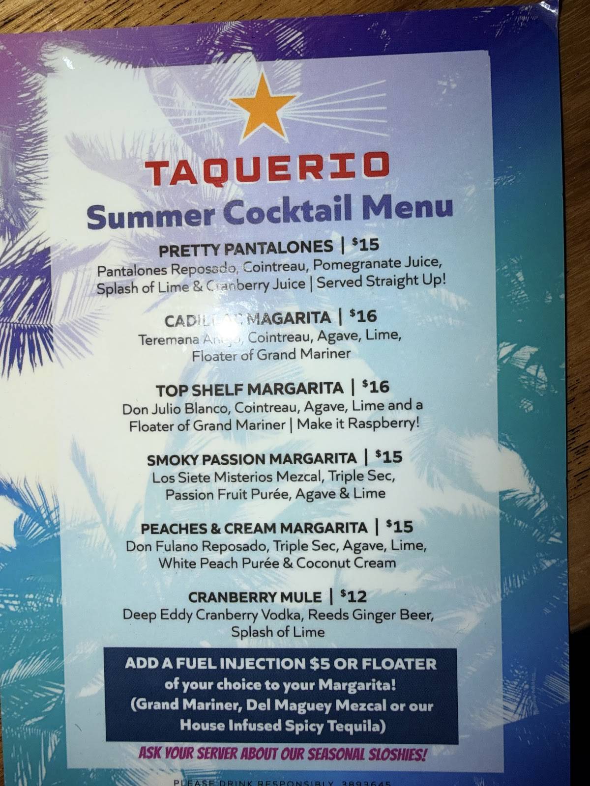 Taquerio меню