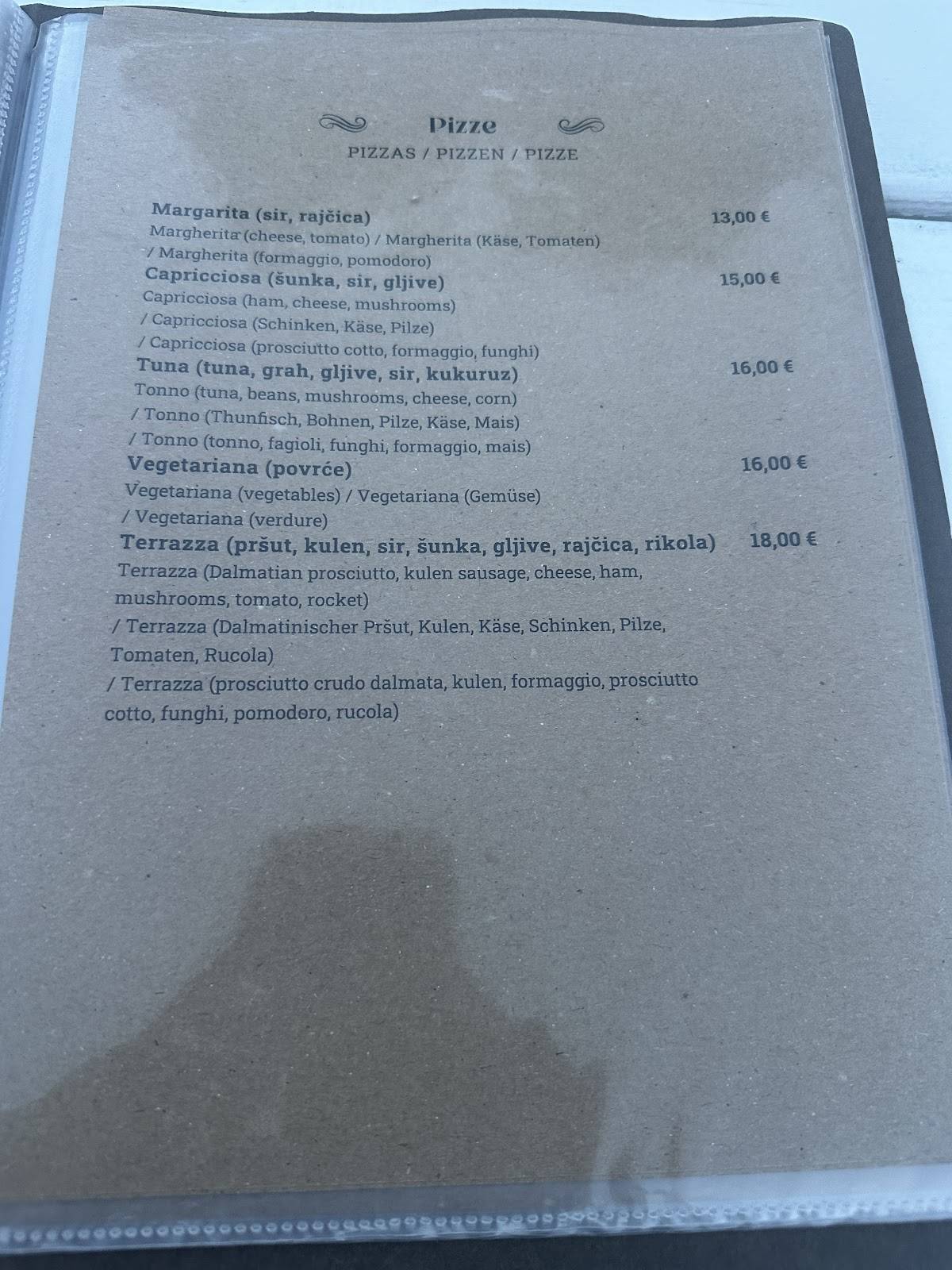 Taraca Grill restaurant меню