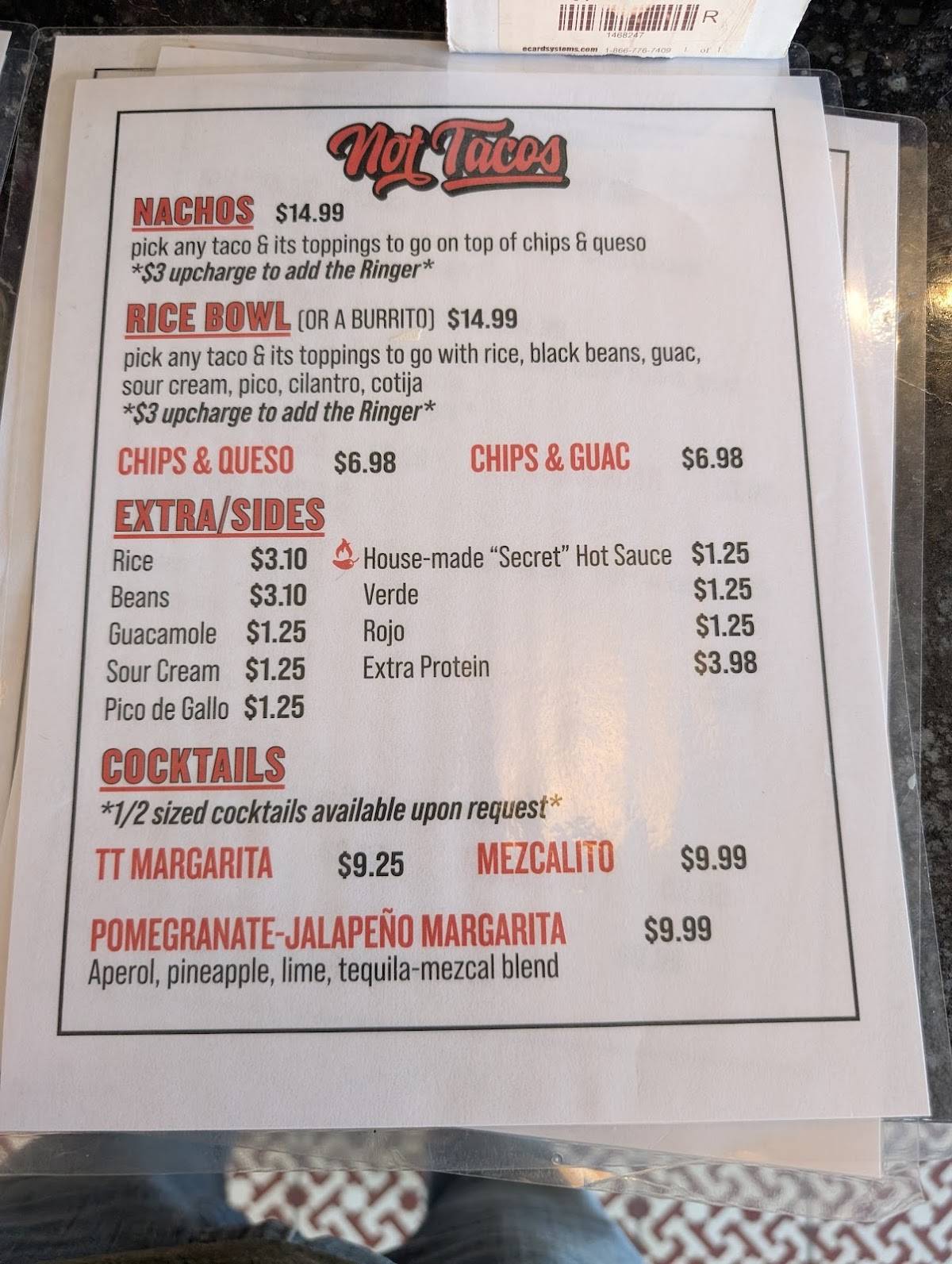 Team Taco меню