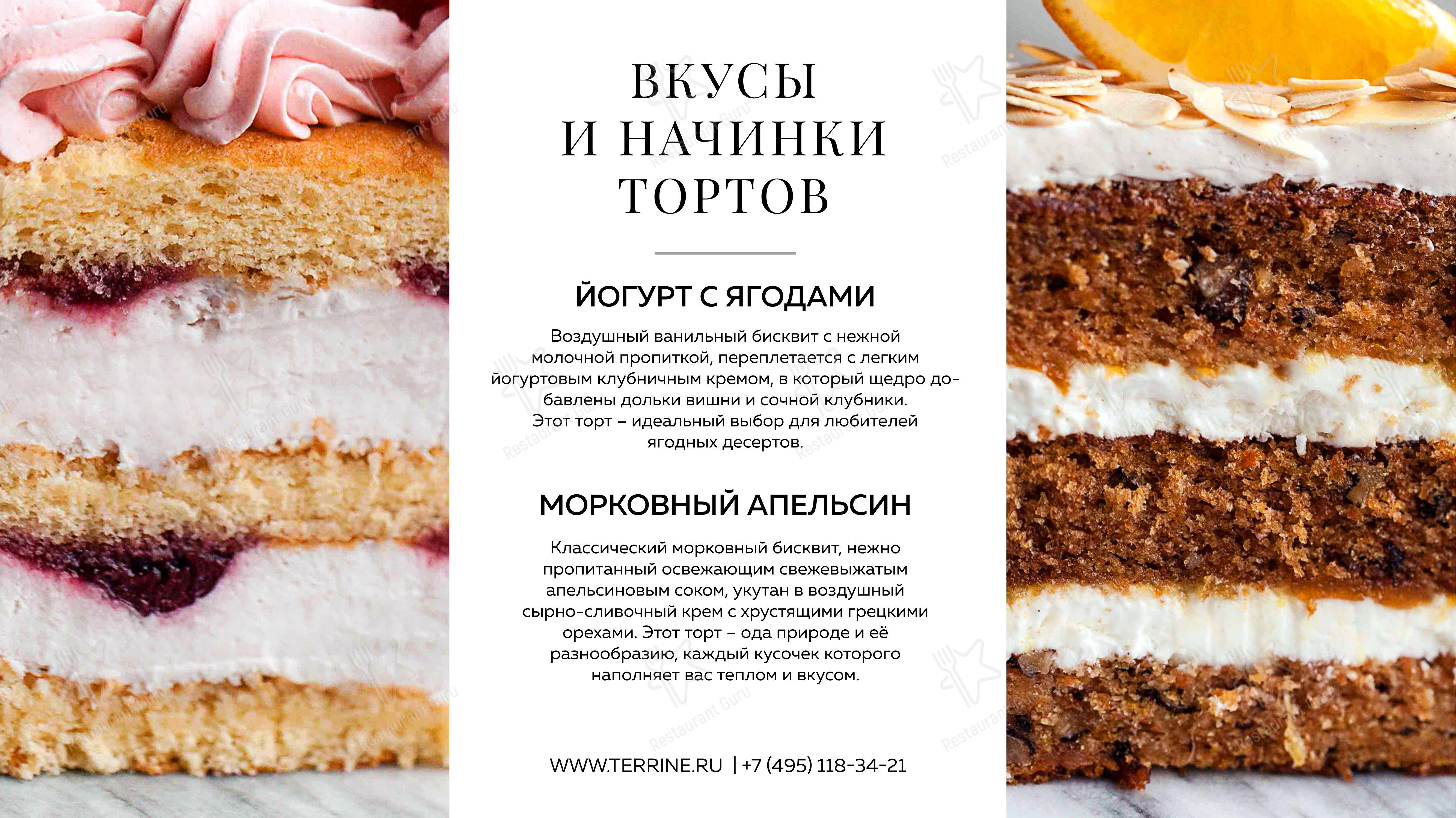 Меню напитков ресторана Террин