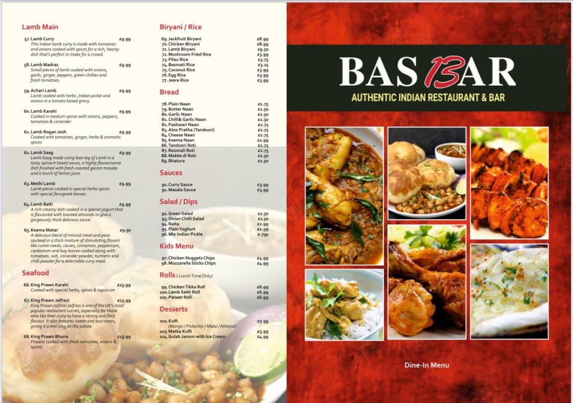 The Bas Bar меню