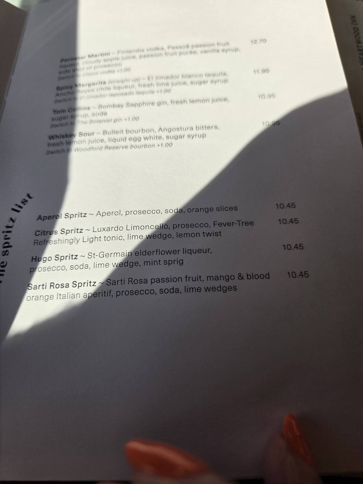 The Boot, A Heartwood Inn меню