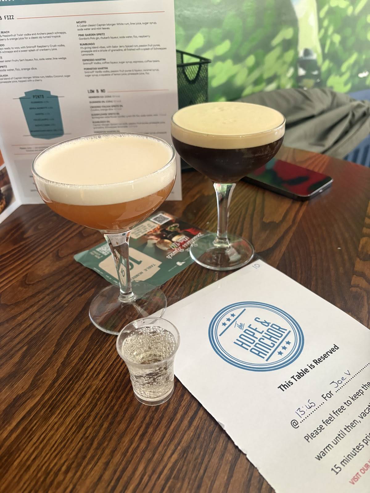The Hope & Anchor меню