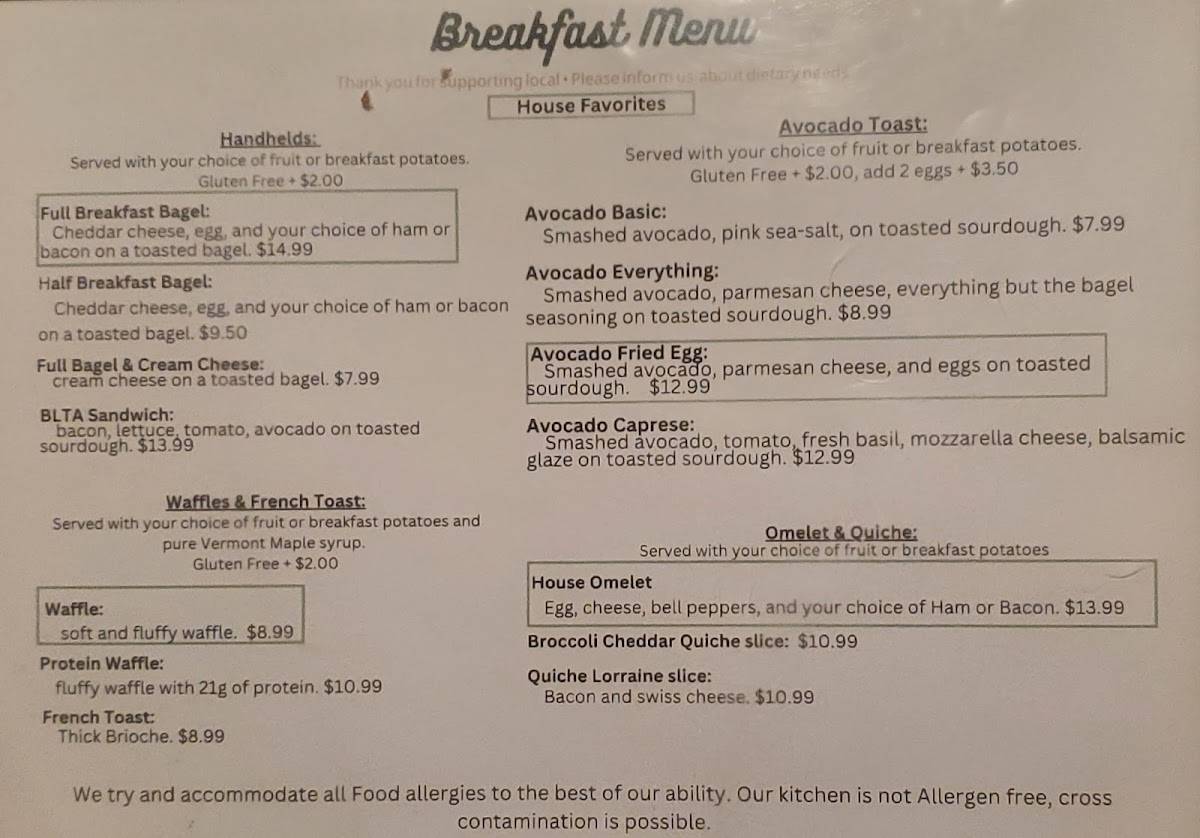 The Local Farm To Table меню