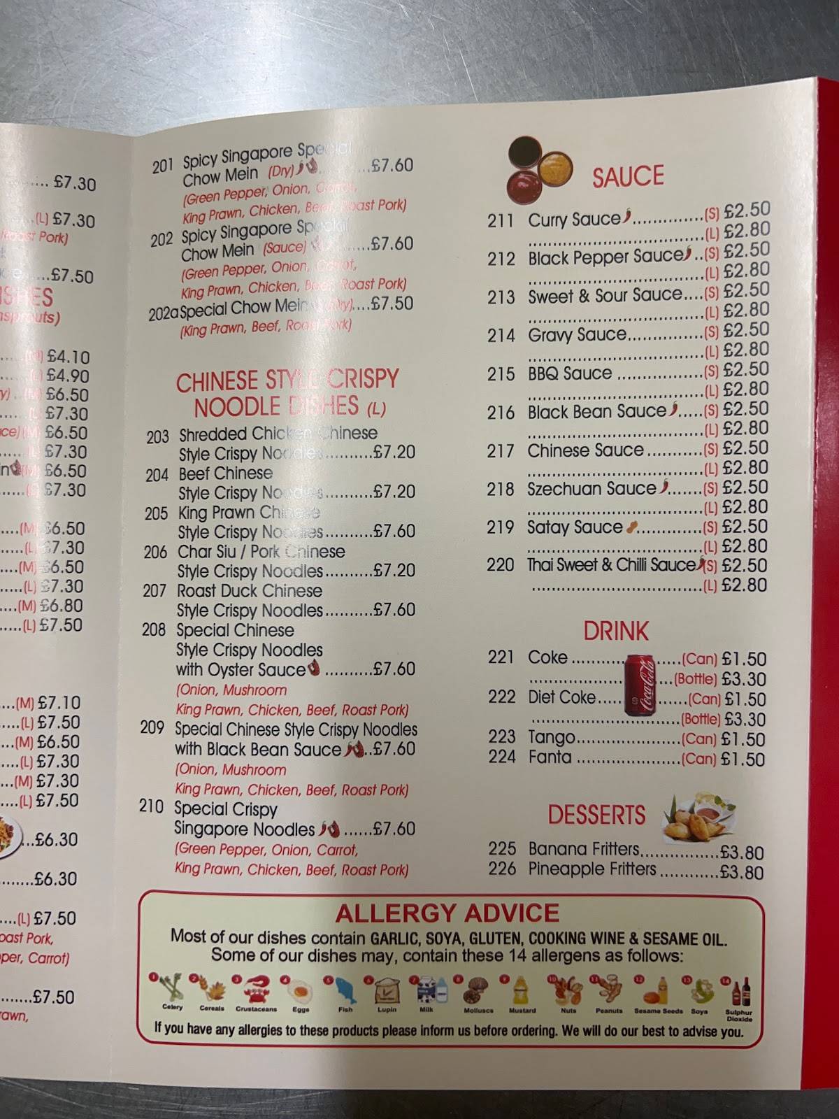 The Modern Chinese Takeaway меню