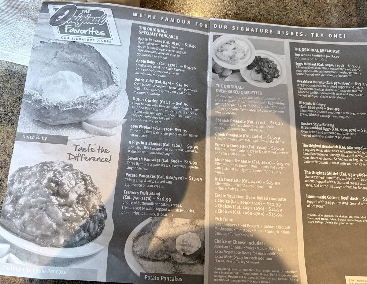 The Original Pancake House меню