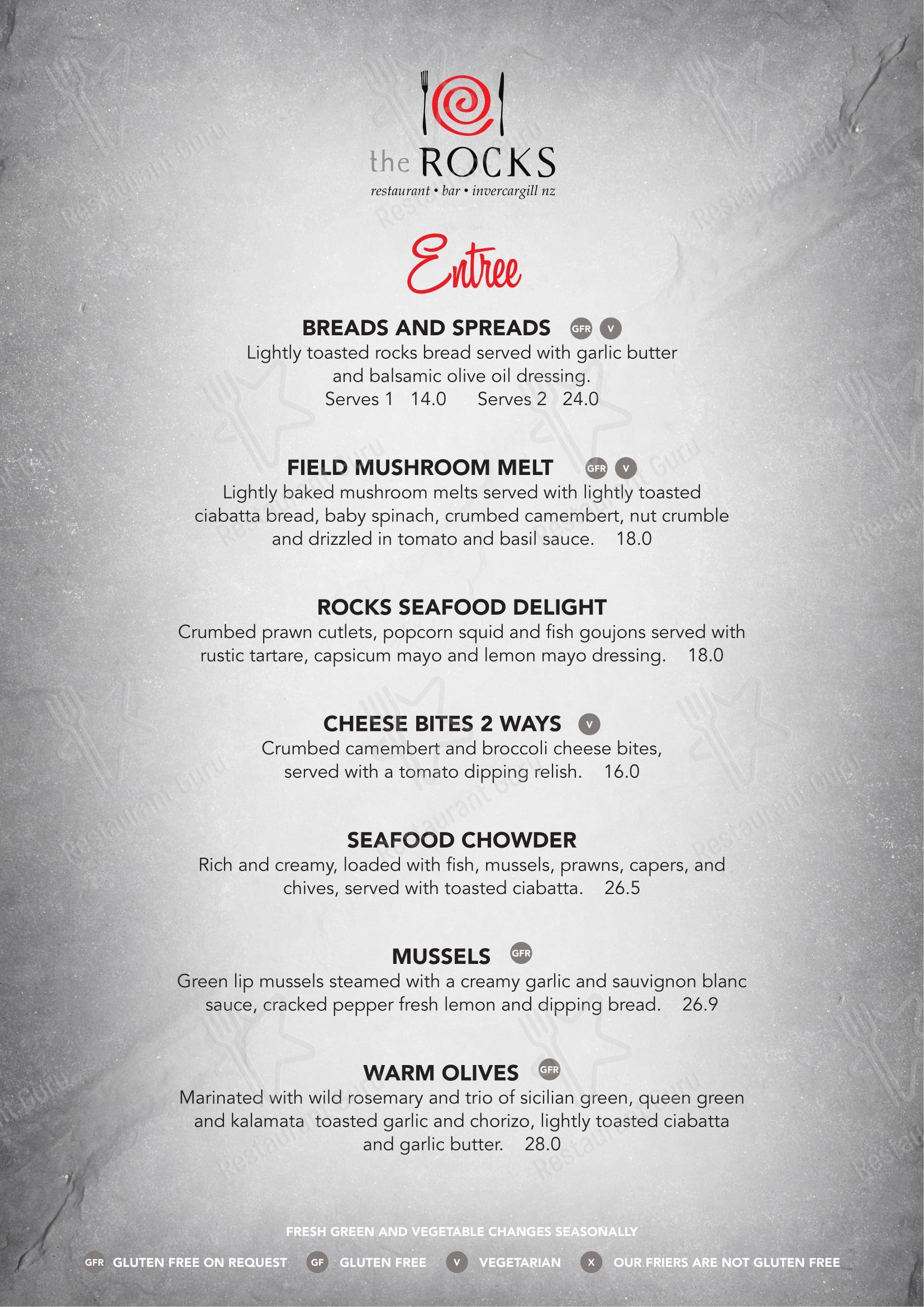 The Rocks Cafe & Shop 5 в Инверкаргилле - 菜单