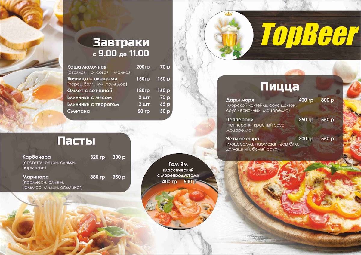 TopBeer меню